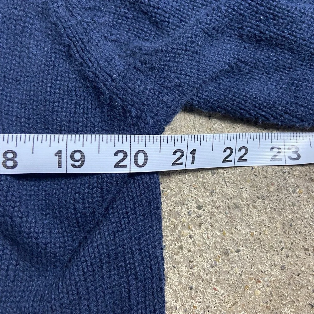 Vintage 90s L.L. Bean Cardigan Size Medium Navy Blue Button Down V-Neck Knit